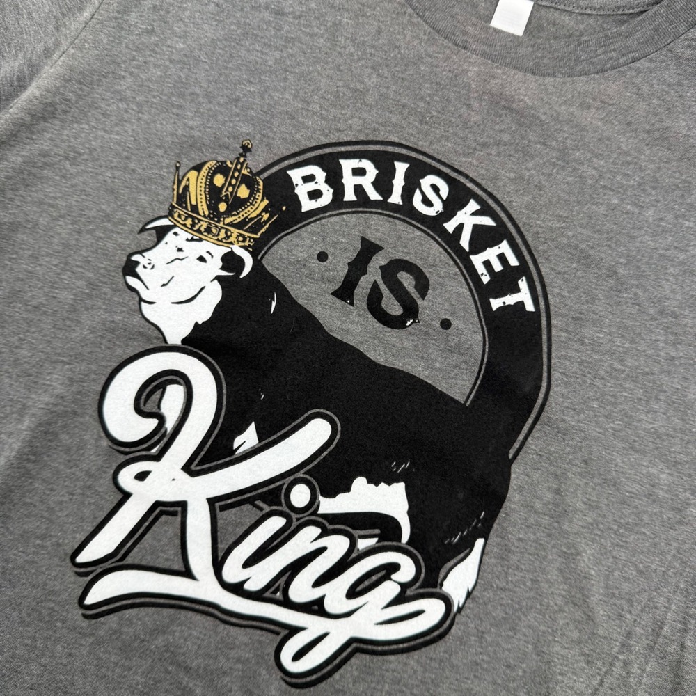 Terry Black's Barbecue T-Shirt‎ Mens Medium Gray Brisket Is King Tx BBQ Graphic